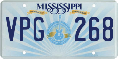 MS license plate VPG268