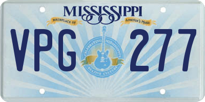MS license plate VPG277