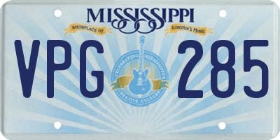 MS license plate VPG285