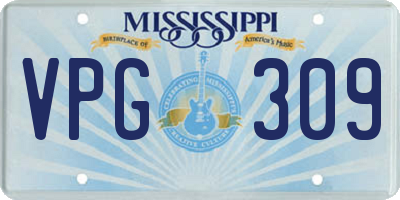 MS license plate VPG309