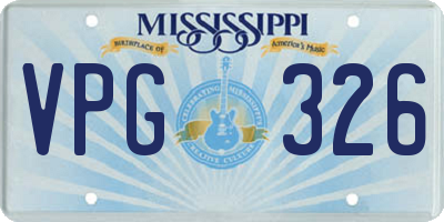 MS license plate VPG326