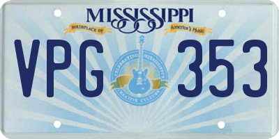 MS license plate VPG353
