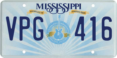 MS license plate VPG416