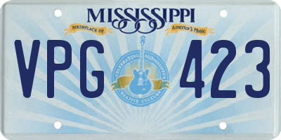MS license plate VPG423