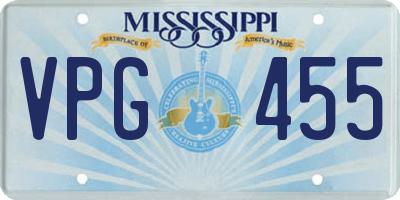 MS license plate VPG455