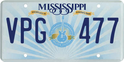 MS license plate VPG477