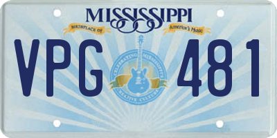 MS license plate VPG481