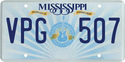 MS license plate VPG507