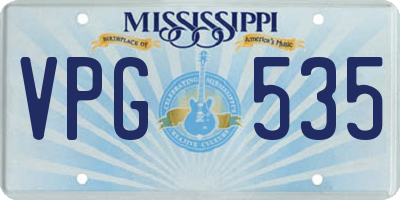 MS license plate VPG535