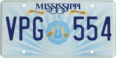 MS license plate VPG554