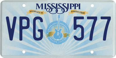 MS license plate VPG577