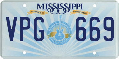MS license plate VPG669