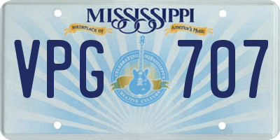 MS license plate VPG707