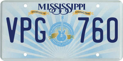MS license plate VPG760