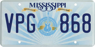 MS license plate VPG868