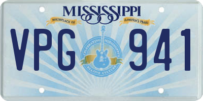 MS license plate VPG941