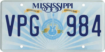 MS license plate VPG984