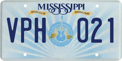 MS license plate VPH021
