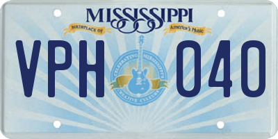 MS license plate VPH040