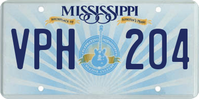 MS license plate VPH204
