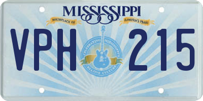 MS license plate VPH215