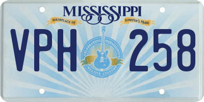 MS license plate VPH258