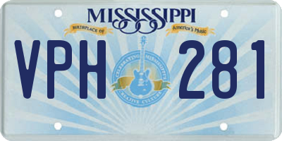MS license plate VPH281