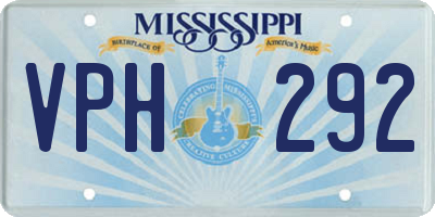 MS license plate VPH292