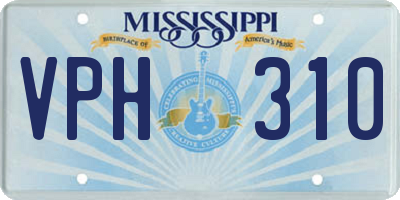 MS license plate VPH310