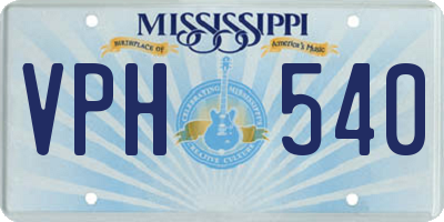 MS license plate VPH540