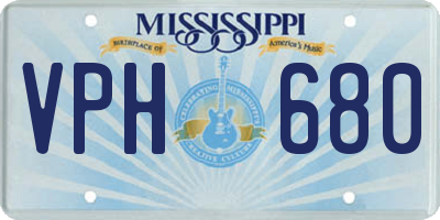 MS license plate VPH680