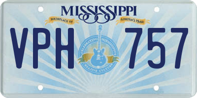 MS license plate VPH757