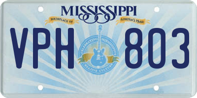 MS license plate VPH803