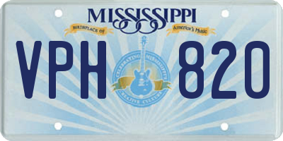 MS license plate VPH820