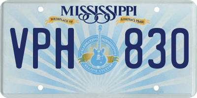 MS license plate VPH830