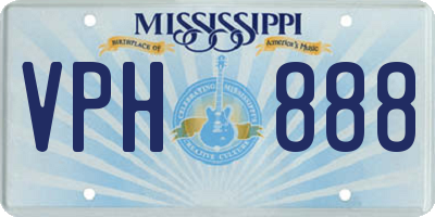 MS license plate VPH888
