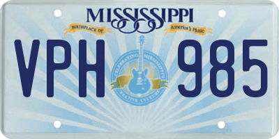 MS license plate VPH985