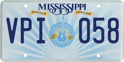 MS license plate VPI058