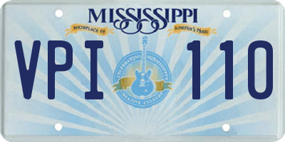 MS license plate VPI110