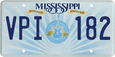 MS license plate VPI182