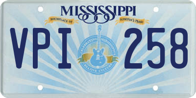 MS license plate VPI258