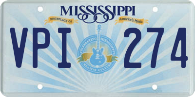 MS license plate VPI274