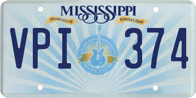 MS license plate VPI374