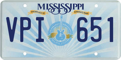 MS license plate VPI651