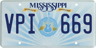 MS license plate VPI669