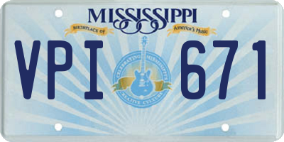 MS license plate VPI671