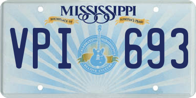 MS license plate VPI693