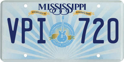 MS license plate VPI720