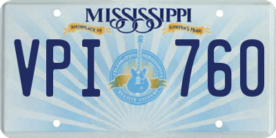 MS license plate VPI760