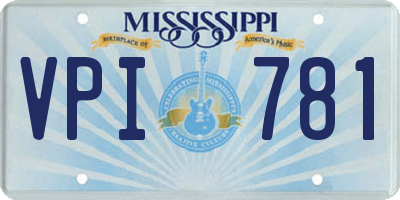 MS license plate VPI781